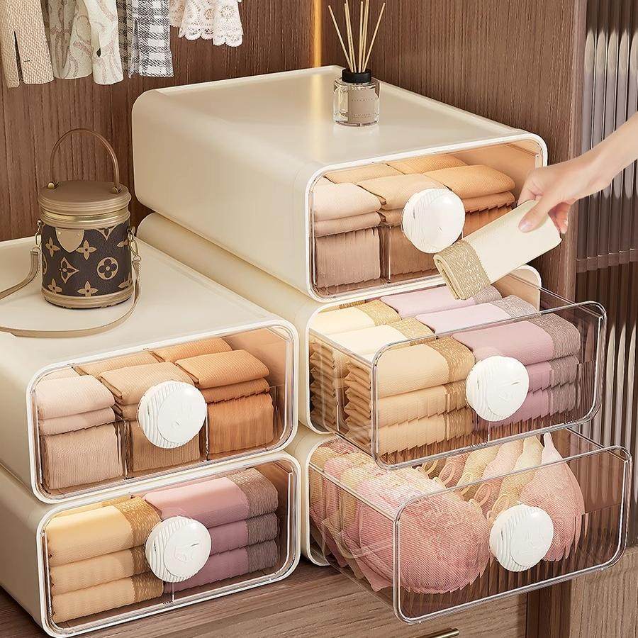 内衣内裤收纳盒抽屉式家用衣柜袜子贴身衣物分格整理盒三合一神器