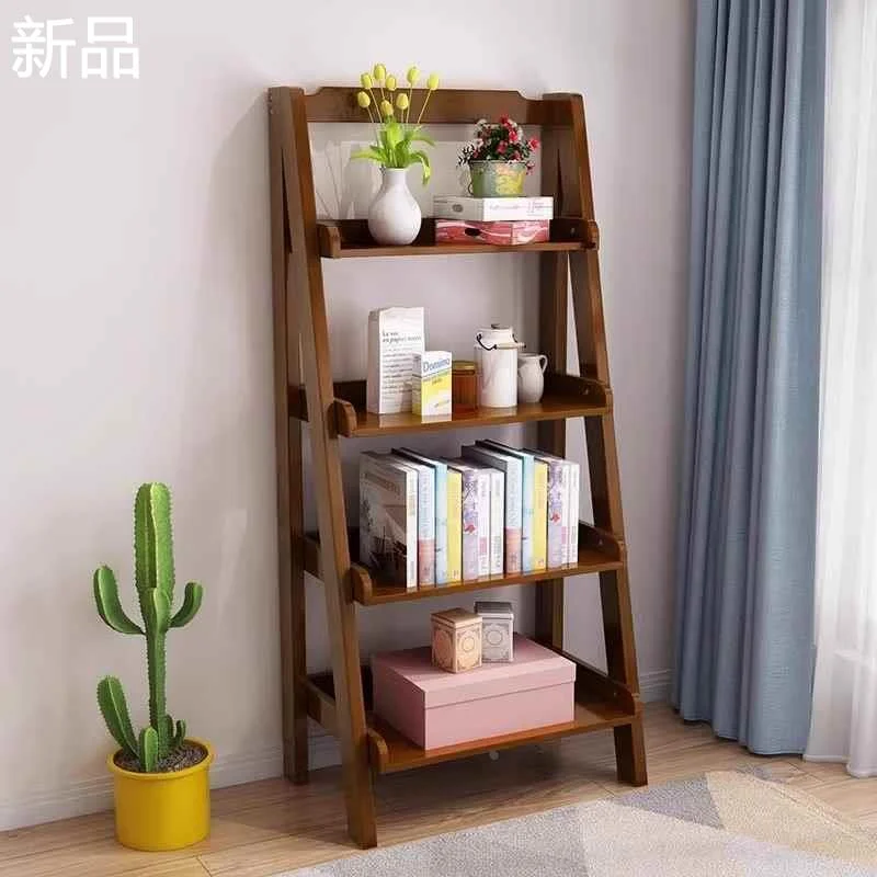 百思宜实木书架花架落地多层置物家用卧室客厅简约北欧储物一新品