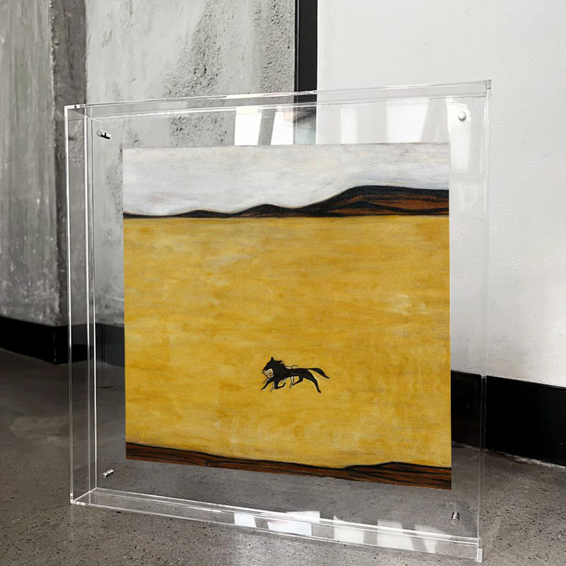 常玉小马装饰画中古风客厅餐厅挂画高级感小众卧室床头亚克力摆画