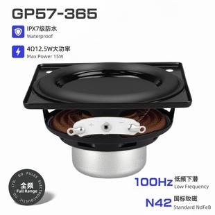 57mm2.25寸内磁全频喇叭4欧10W双磁19芯橡胶边IPX7级防水HIFI音质