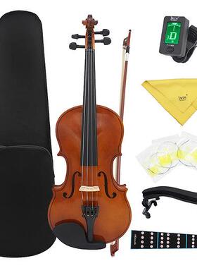 自然色实木小提琴初学者练习4/4小提琴成人儿童普及小提琴violin