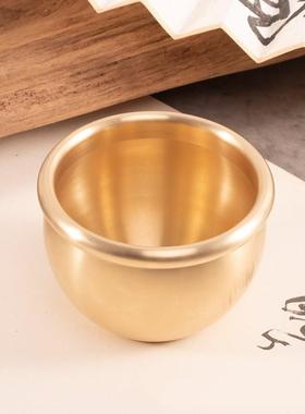 铜缸摆件招財纯铜水缸办公室摆件客厅纳福米缸聚宝盆家居摆设