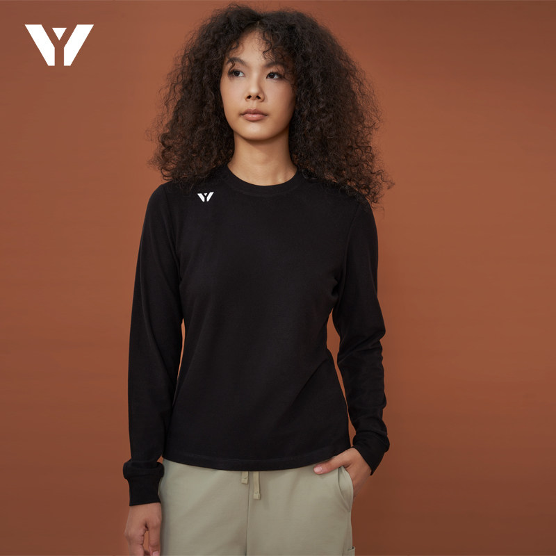 YBA休闲运动德绒内衬女秋冬纯色高弹德绒智暖圆领打底衫25069B