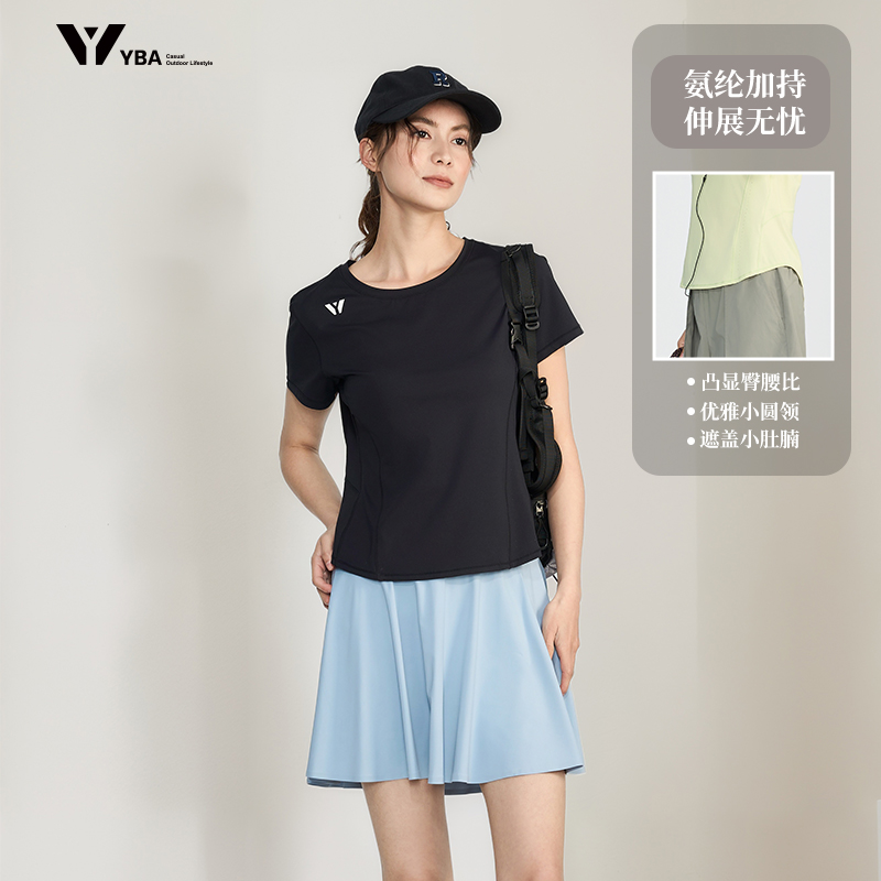 YBA运动短袖女夏高弹透气吸湿