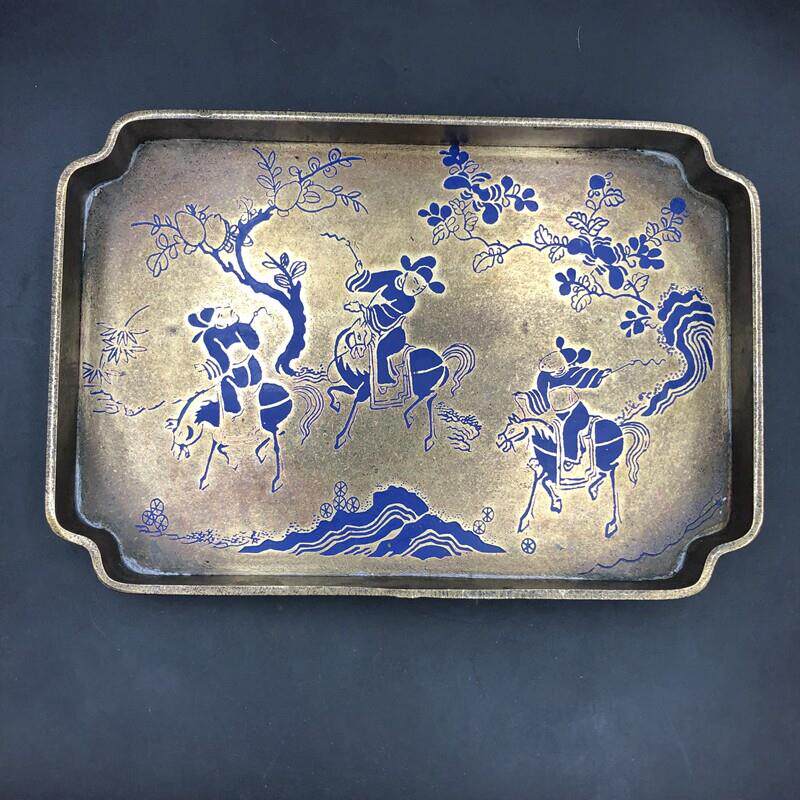 覆古黄铜茶承茶具收纳盘中式 壶垫宋式做旧茶盘茶垫 制造 干泡盘