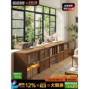 实木电视柜自由组合柜低柜客厅家庭地板收纳收纳柜集成电视柜