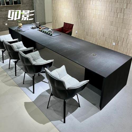 卯影新中式实木茶桌椅组合高端大气茶室会所设计师现代简约泡茶台