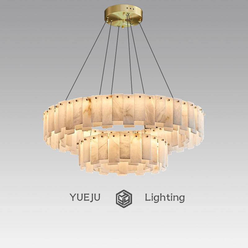 西班牙云石客厅全铜吊灯现代简约设计师创意餐厅卧室吧台轻奢灯具