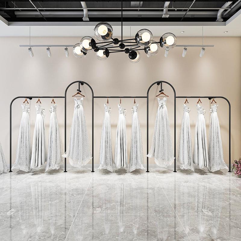 婚纱架子上墙壁挂落地式旗袍礼服架衣服挂衣架服装店展示架陈列架