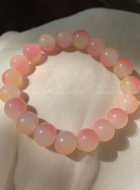 盘珠子小学生弹力果冻色仿菩提玻璃珠子甜美少女颜色超美渐变色手