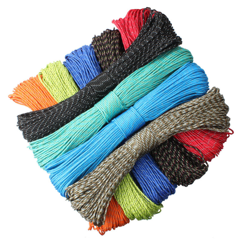 4mm Paracord reflective 3 Strand Paracord Core Outdoor Campi