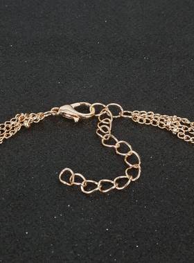 -Temperament simple style design golden collarbone chain mul