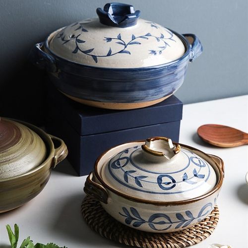 日本舍里日式沙锅砂锅煲汤炖锅家用燃气灶小号煲仔饭老式耐高温陶