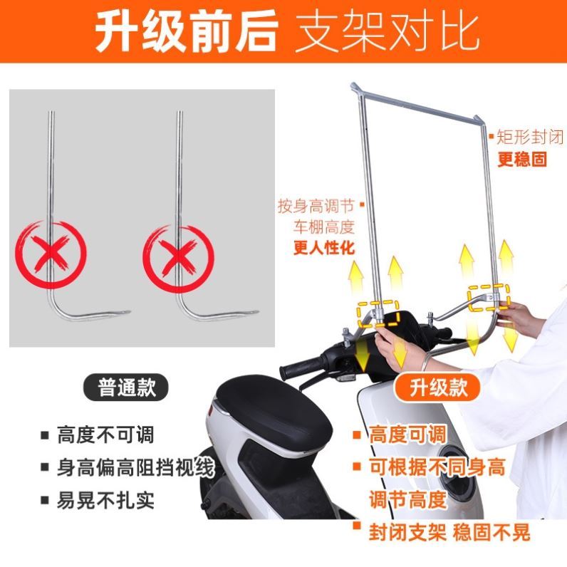 好货电动车r棚子防风防雨雨棚新款可收D缩可拆卸遮阳伞便捷电瓶车