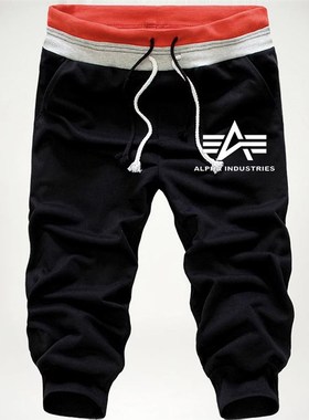 Mens Summer Sweatpants 3/4 Casual Gym Fitness Double Rope C