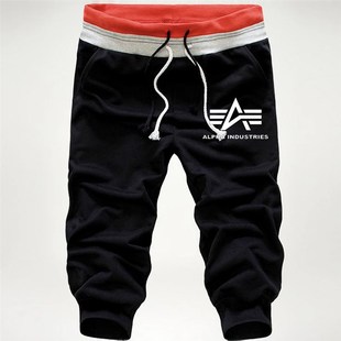 Mens Summer Sweatpants 3/4 Casual Gym Fitness Double Rope C