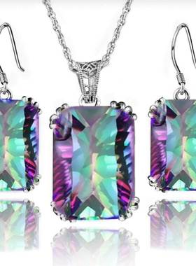 women earring neckl vintage square set for jewelry gift