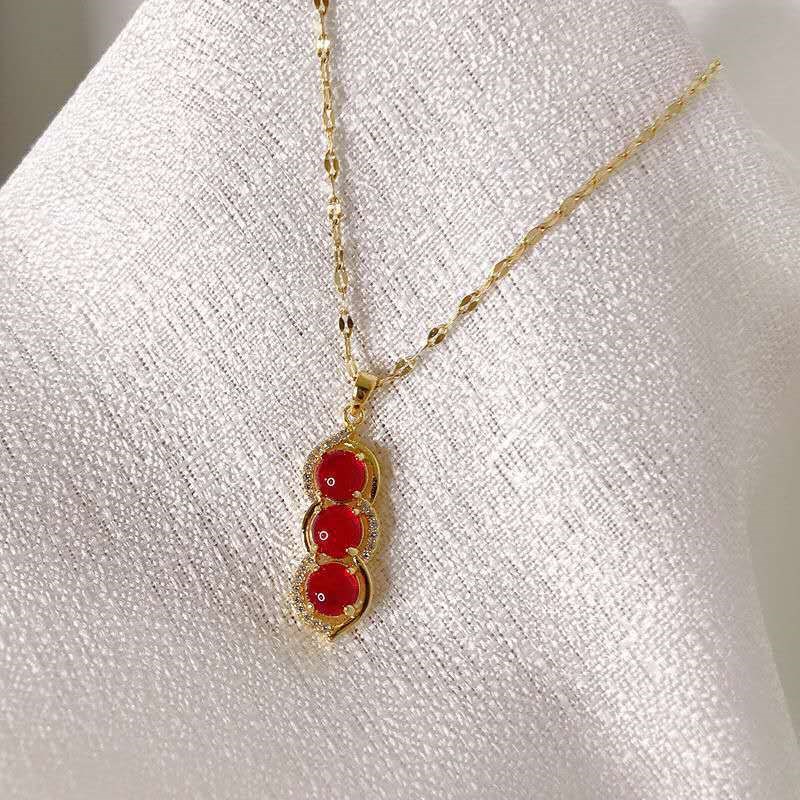 Titanium steel do not fade allergy jequirity necklace