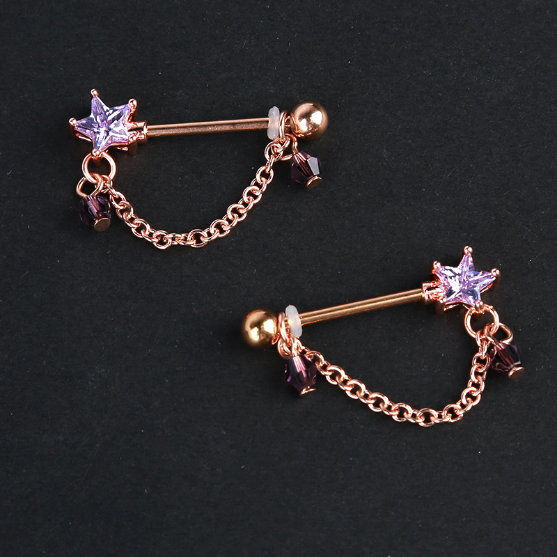 .2pcs Fashion Barbell Nipple Ring Piercing Bar Rings Jewelry