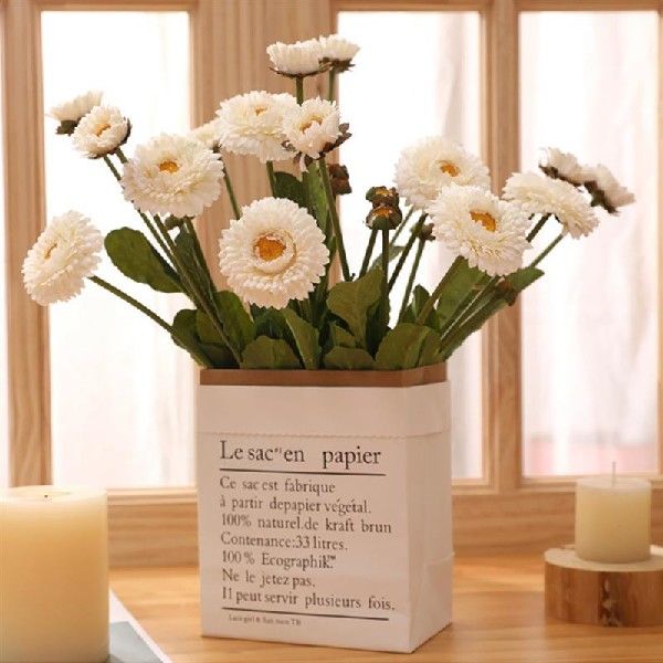 4pcs 3 Head Calendula Officinalis Bouquet Chrysanthemum