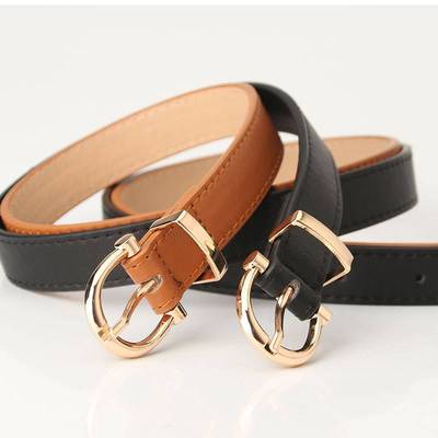 Women Waist Belts New PU Leather Simple Metal Buckle Belt Gi