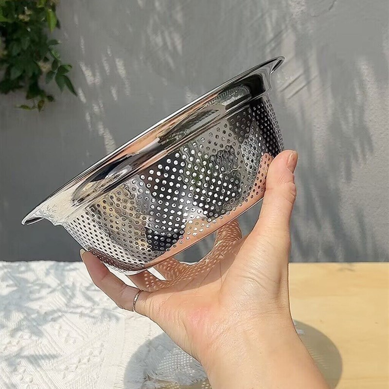 304不H锈钢洗菜沥水篮洗米筛淘米厨房神器水果篮 家用沥水漏盆