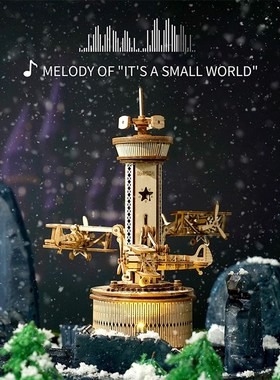 Robotime Rokr Music Box 3D Wooden Puzzle Game Assembly Model