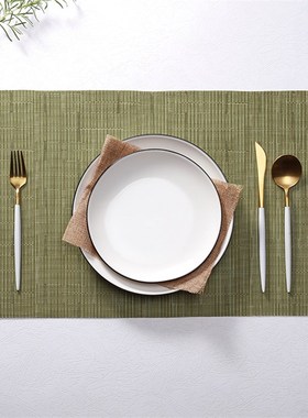 Nordic style pvc bamboo grain western placemat heat insulati