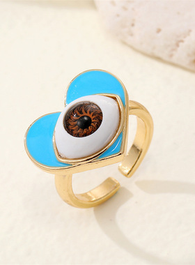 Heart Love Evil Eye Finger Ring For Women Gift Fashion