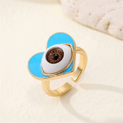 Heart Love Evil Eye Finger Ring For Women Gift Fashion