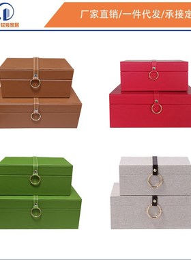 新中式网红时尚创意装饰盒摆件样板房样品屋展示中心软装现代简约