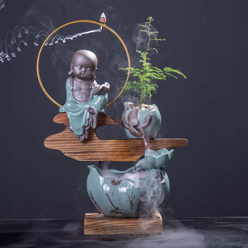 好货创意流水器摆件加湿器客厅办公室书房家居玄关工艺品开业礼品
