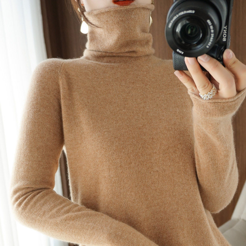 Women Sweater Autumn Winter Turtleneck Warm Knitwear Korean