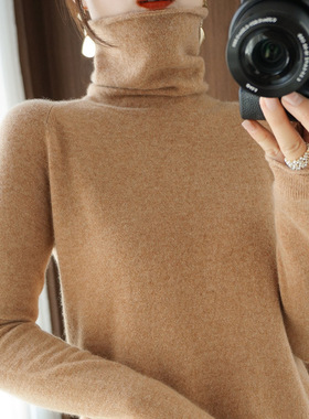 Women Sweater Autumn Winter Turtleneck Warm Knitwear Korean