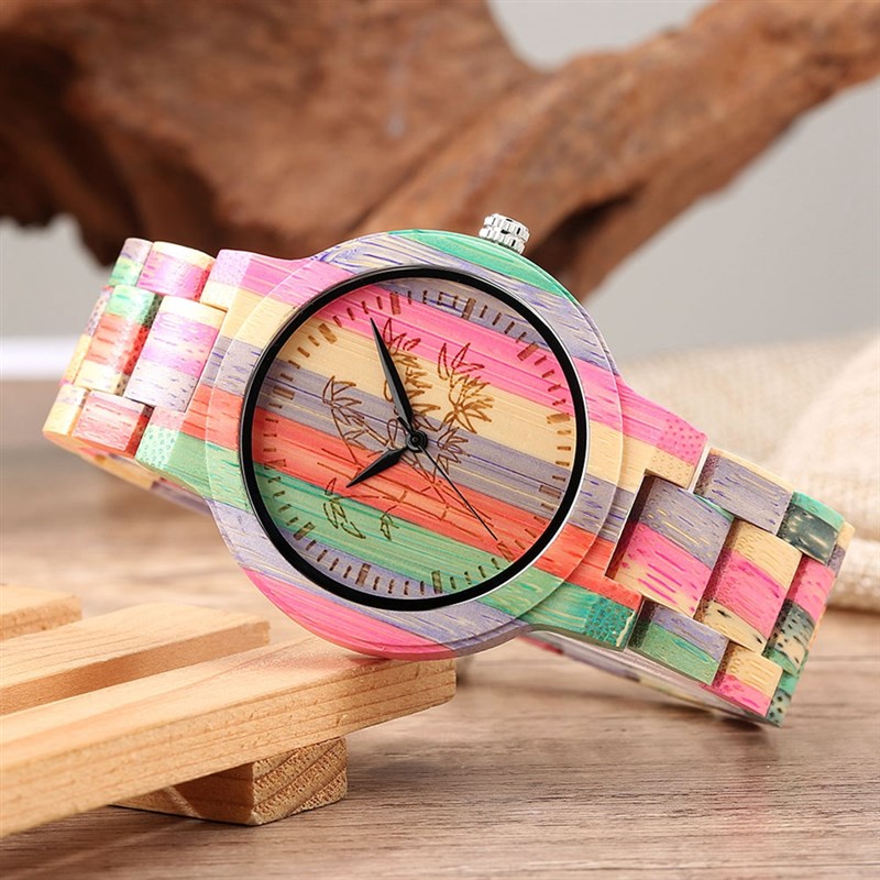 新品andmade aoo ree Dial Vintage Wooden Watch for en atural