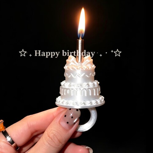 生日蛋糕蜡烛拍照戒指3D打印