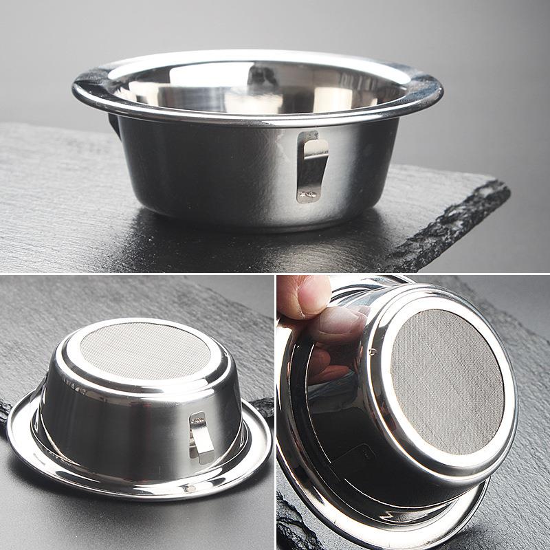 6B76功夫茶具搭配公道杯使用不锈钢茶漏茶滤过滤网片卡扣一体式无