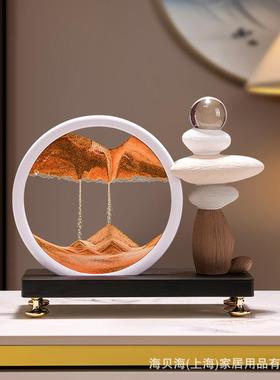 时来运转流沙画摆件客厅电视柜酒柜玄关轻奢高档高级装饰品办公室