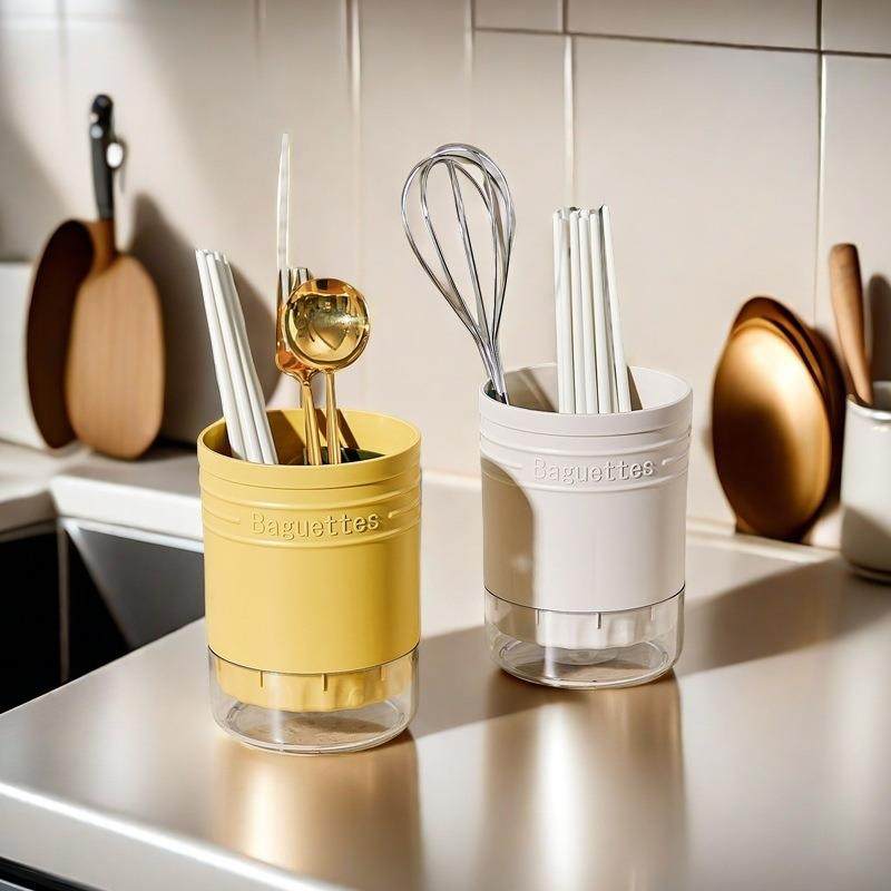 沥水筷子筒分格高颜值家用筷笼厨房餐具勺子筷子收纳盒筷子篓筷筒