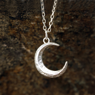 闲工造物手工999纯银月亮女项链 手工配饰吊坠生日礼物学生党原创