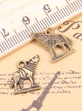 158pcs Charms For Jewelry Making howling wolf 15x15mm