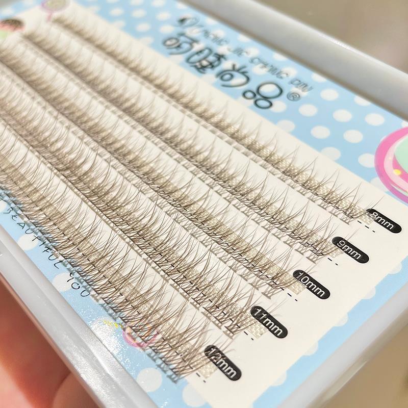 焦糖棕色鱼尾组合装!仙子毛朵毛假睫毛嫁接自然仿真单簇美睫睫毛