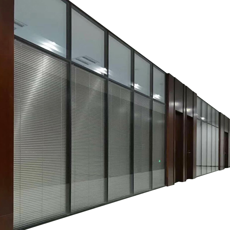 办公室玻璃隔断墙双层钢化玻璃屏风铝合金门框高隔音装修全国发货