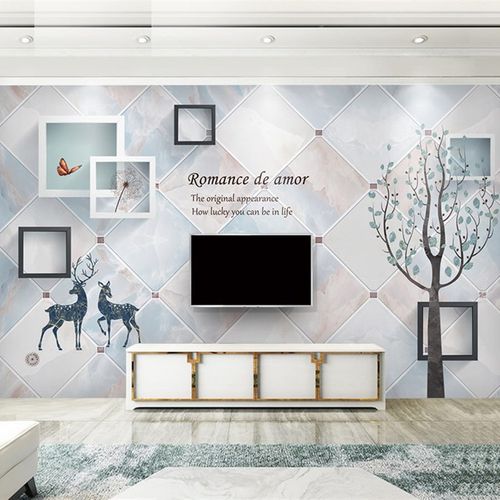 客厅3d电视背景影视墙壁画墙纸5d北欧风格墙布简约现代8d壁纸壁布