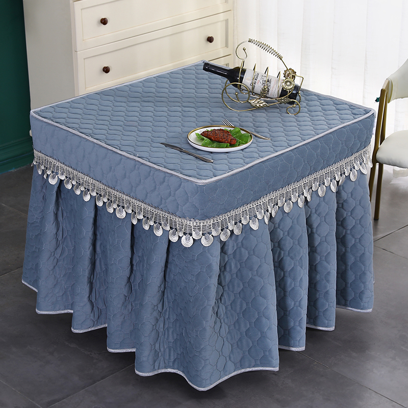 冬季裙摆电炉罩烤火桌子罩套正方形取暖桌罩加厚加绒烤火架被罩套