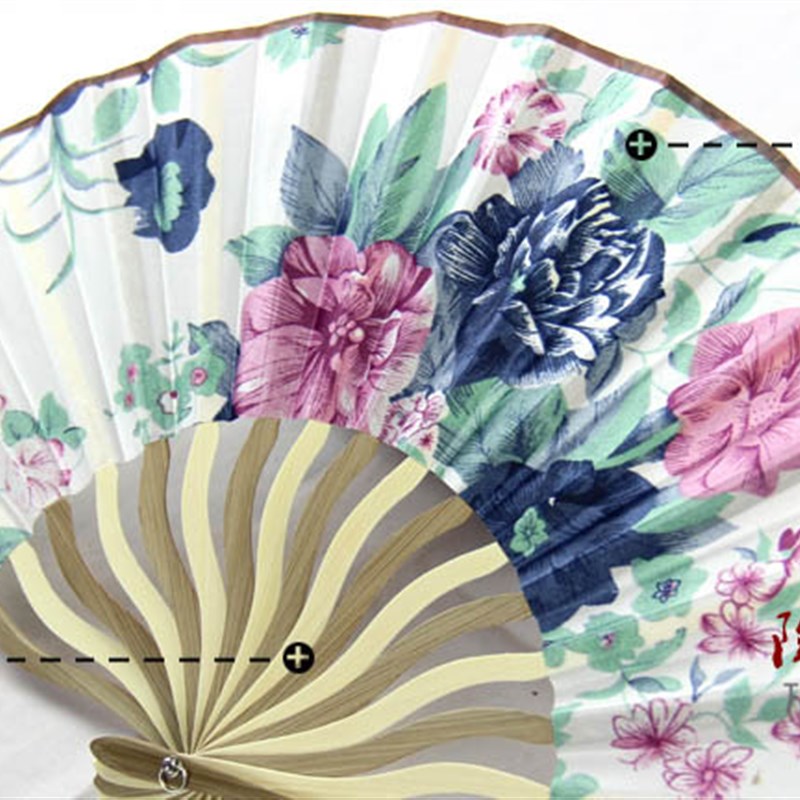 好货日本和服布扇团扇工艺礼品折扇葵形碎花扇绢扇和风女扇贝壳扇