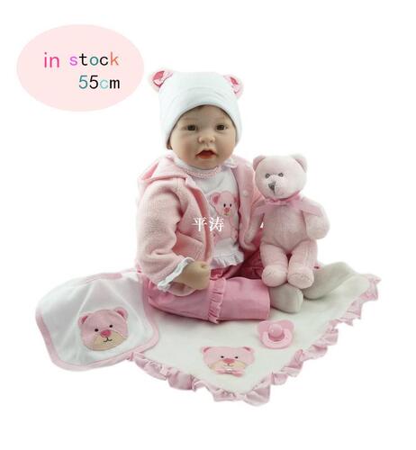 好货55cm Doll Silicone Reborn Handmade Realistic Baby Dolls