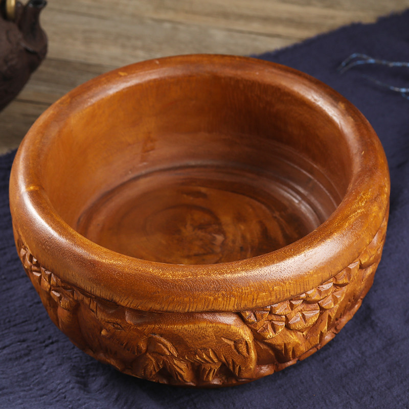 泰国工艺品实木客厅大象果盘创意木碗家居酒店仿古水果盘干糖果盘