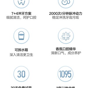 好货德国EFZQ冲牙器洗牙器便携式水牙线家用电动牙结石正畸专用神