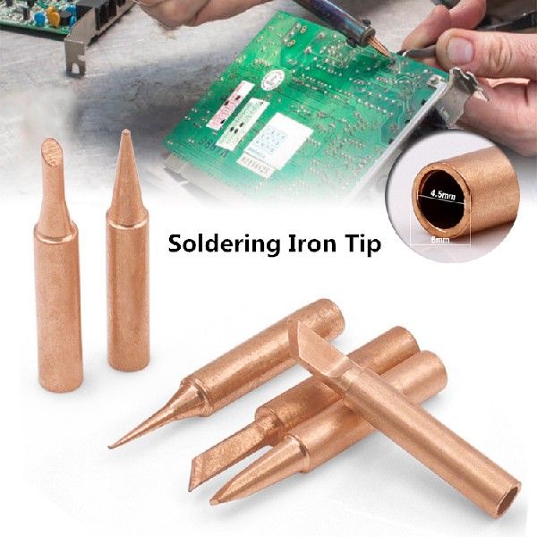 5Pcs I+B+K+2.4D+3C Soldering Iron Pure Copper 900M